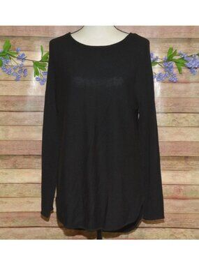 Michael Kors Black Gold Zip-Back Knit Tunic Sweater Size S Neutral Closet Staple